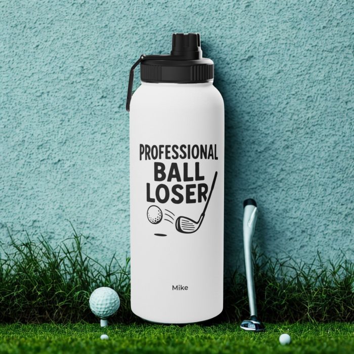 Novelty Golf Water Bottle – Personalised Stainless Steel Sports Bottle
