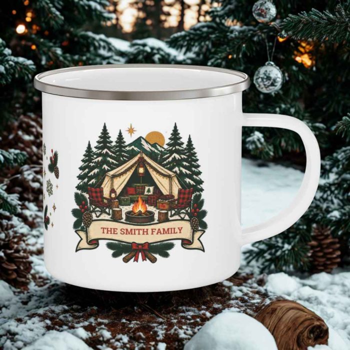 Personalised Christmas Camping Mugs